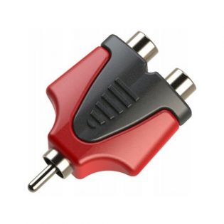 Przejściówka Rozgałęźnik z RCA Męskie na 2x RCA Gniazdo Żeńskie