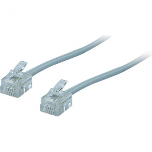 Kabel telefoniczny wtyki RJ-11 Biały 2m